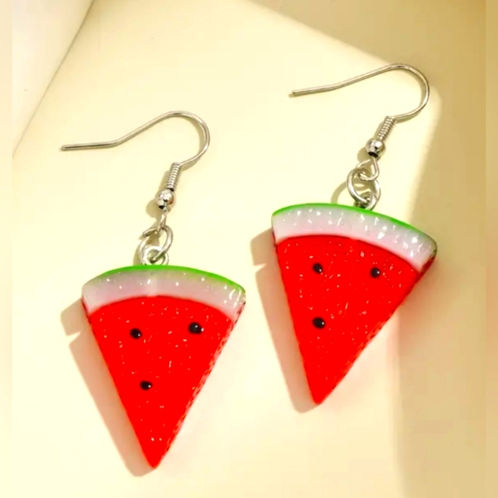 Watermelon Resin Earrings
